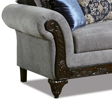 Gustavo Gray/Walnut Loveseat from Furniture of America - Luna Furniture