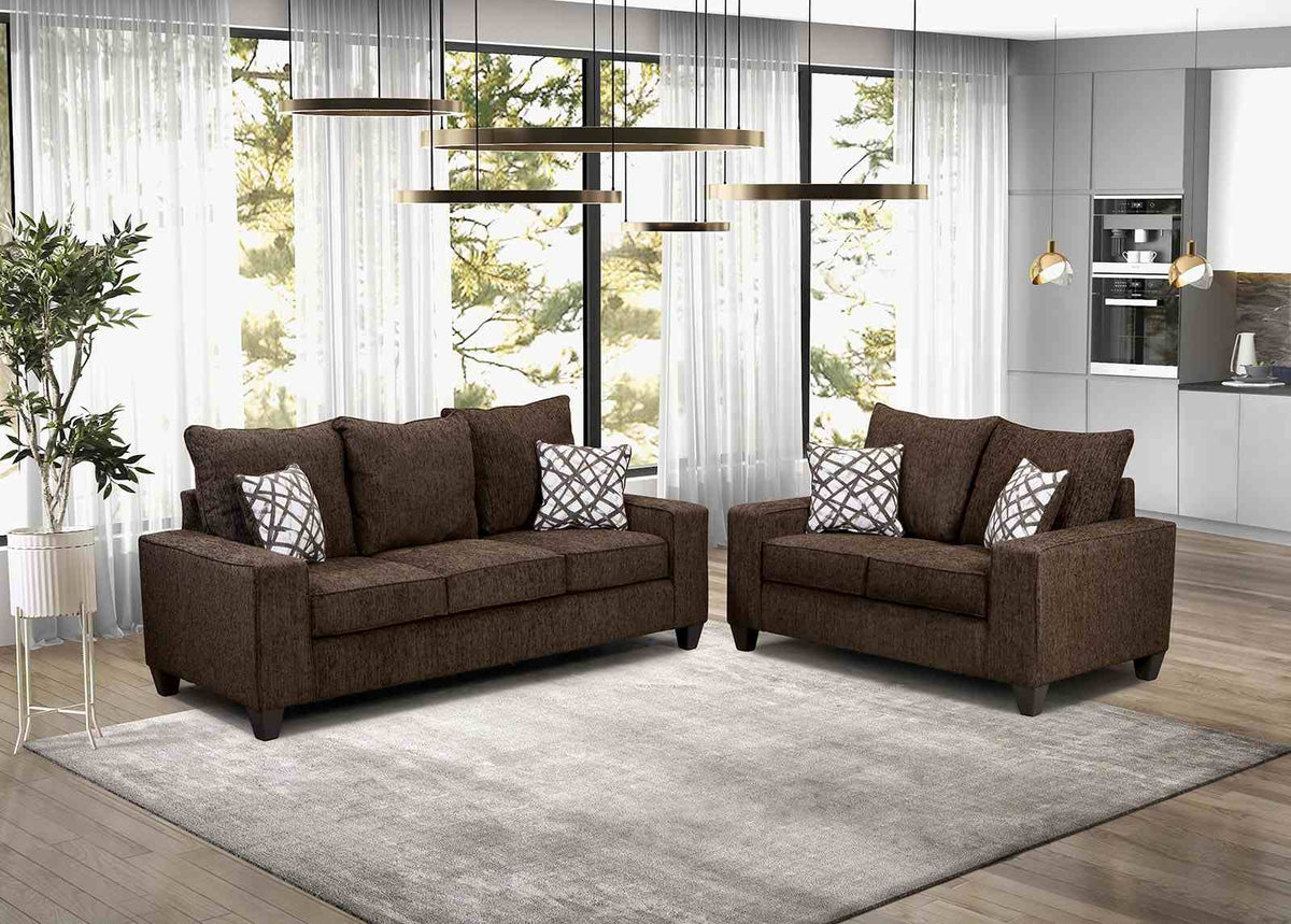 West Acton Chocolate Loveseat from Furniture of America - Luna Furniture