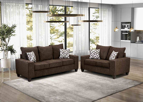 West Acton Chocolate Loveseat from Furniture of America - Luna Furniture