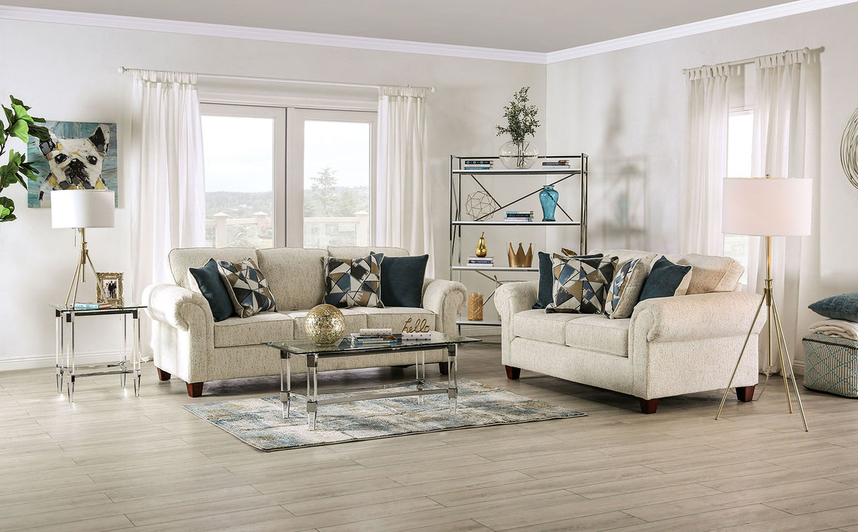 Delgada Beige Loveseat from Furniture of America - Luna Furniture