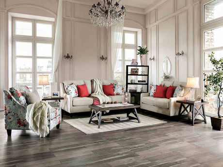 Nadene Ivory Transitional Living Room Set from Furniture of America - Luna Furniture