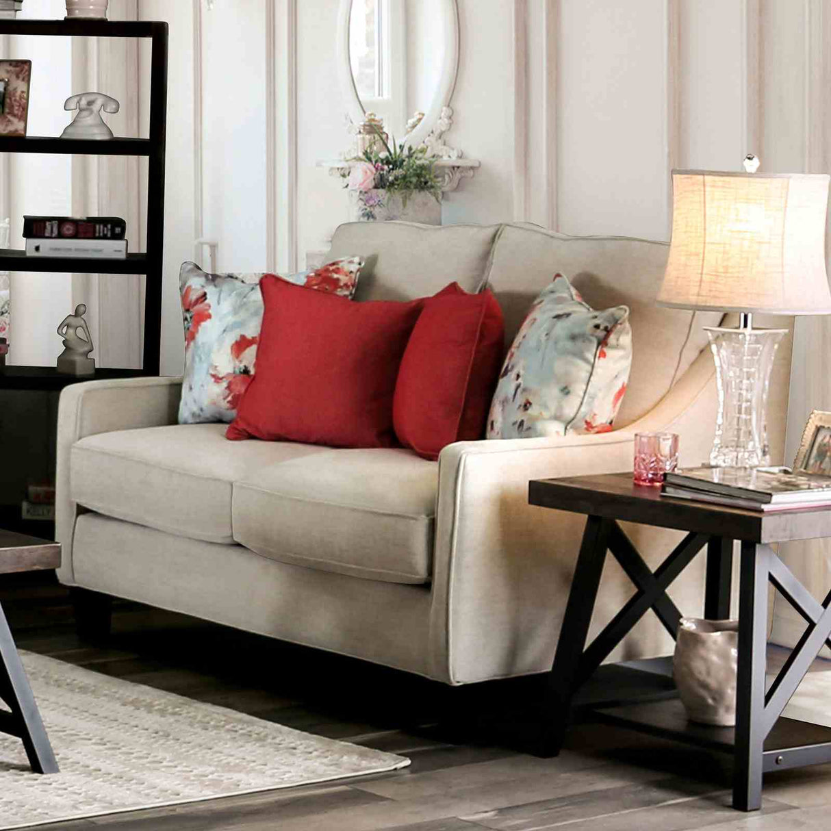 Nadene Ivory Transitional Living Room Set from Furniture of America - Luna Furniture