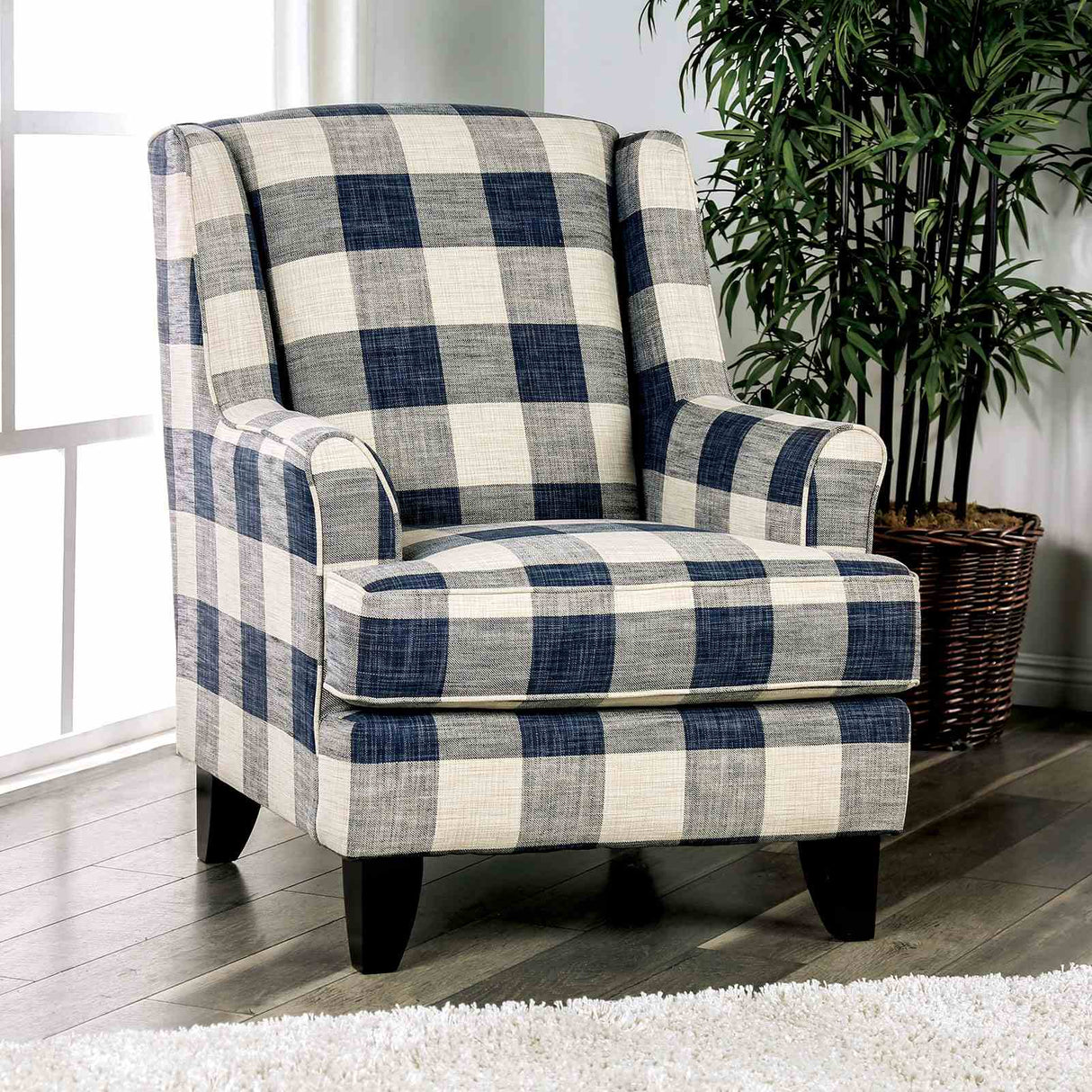 Nash Ivory/Navy Transitional Living Room Set from Furniture of America - Luna Furniture