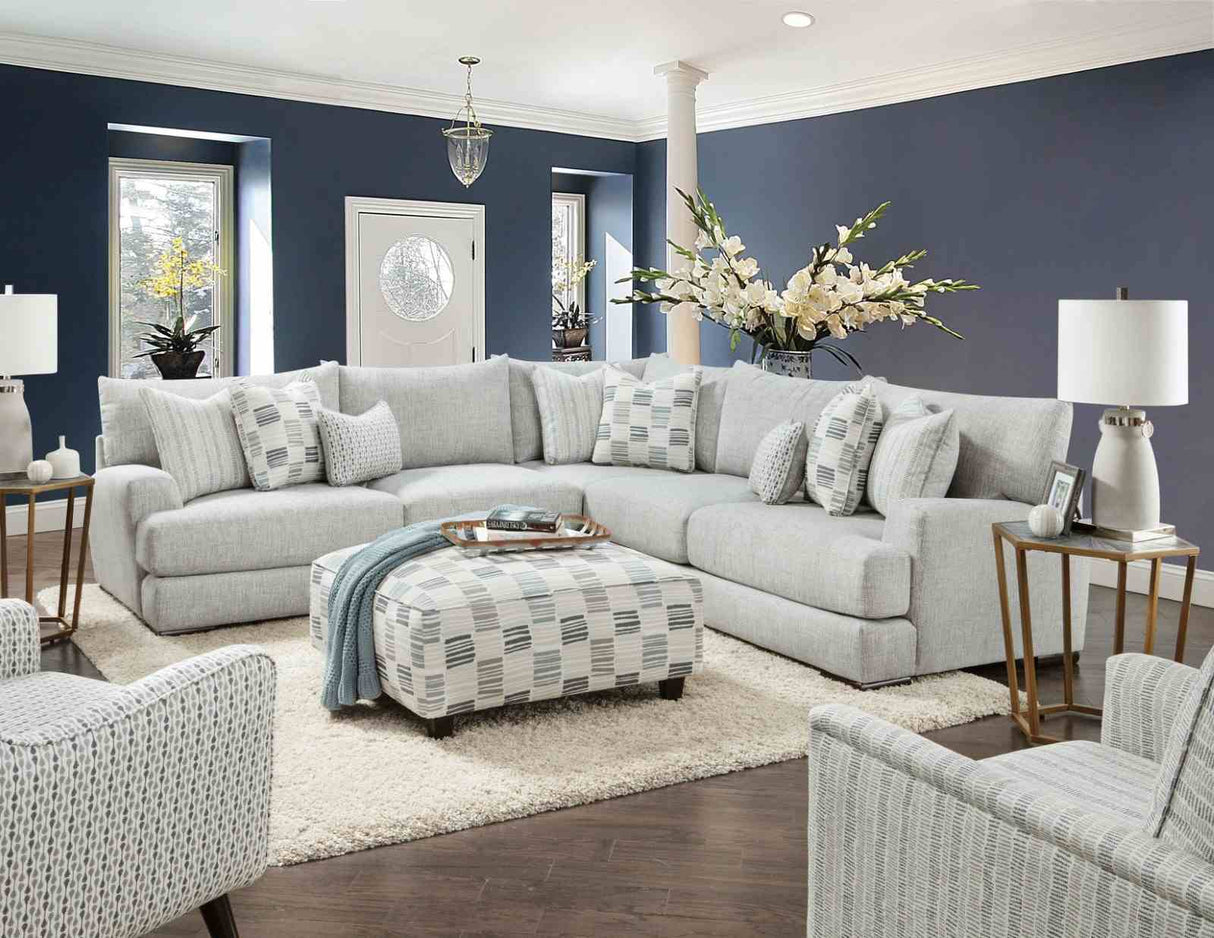 Pelham Stripe Multi Ottoman from Furniture of America - Luna Furniture