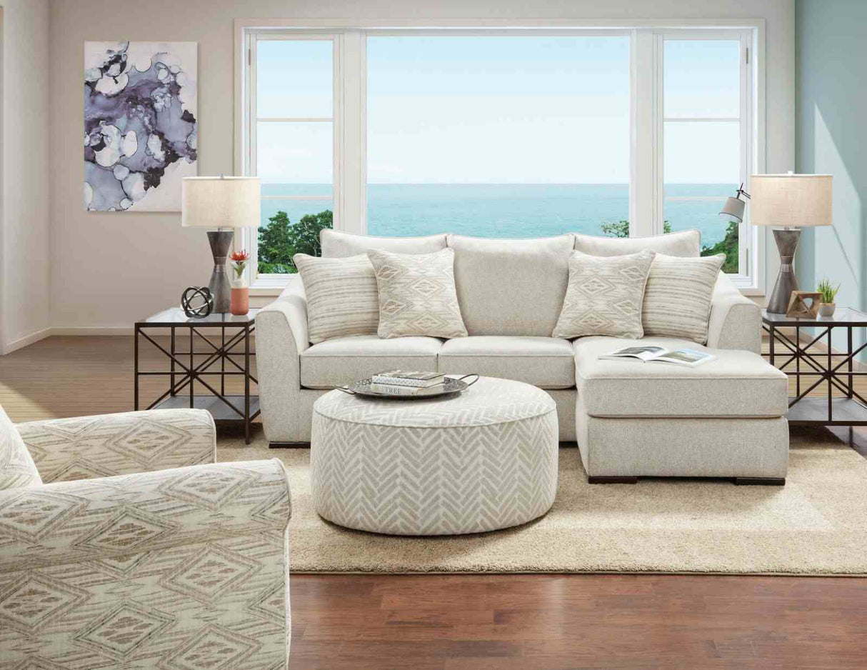 Saltney Ivory Sectional from Furniture of America - Luna Furniture
