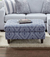 Chiswick Blue Ottoman from Furniture of America - Luna Furniture