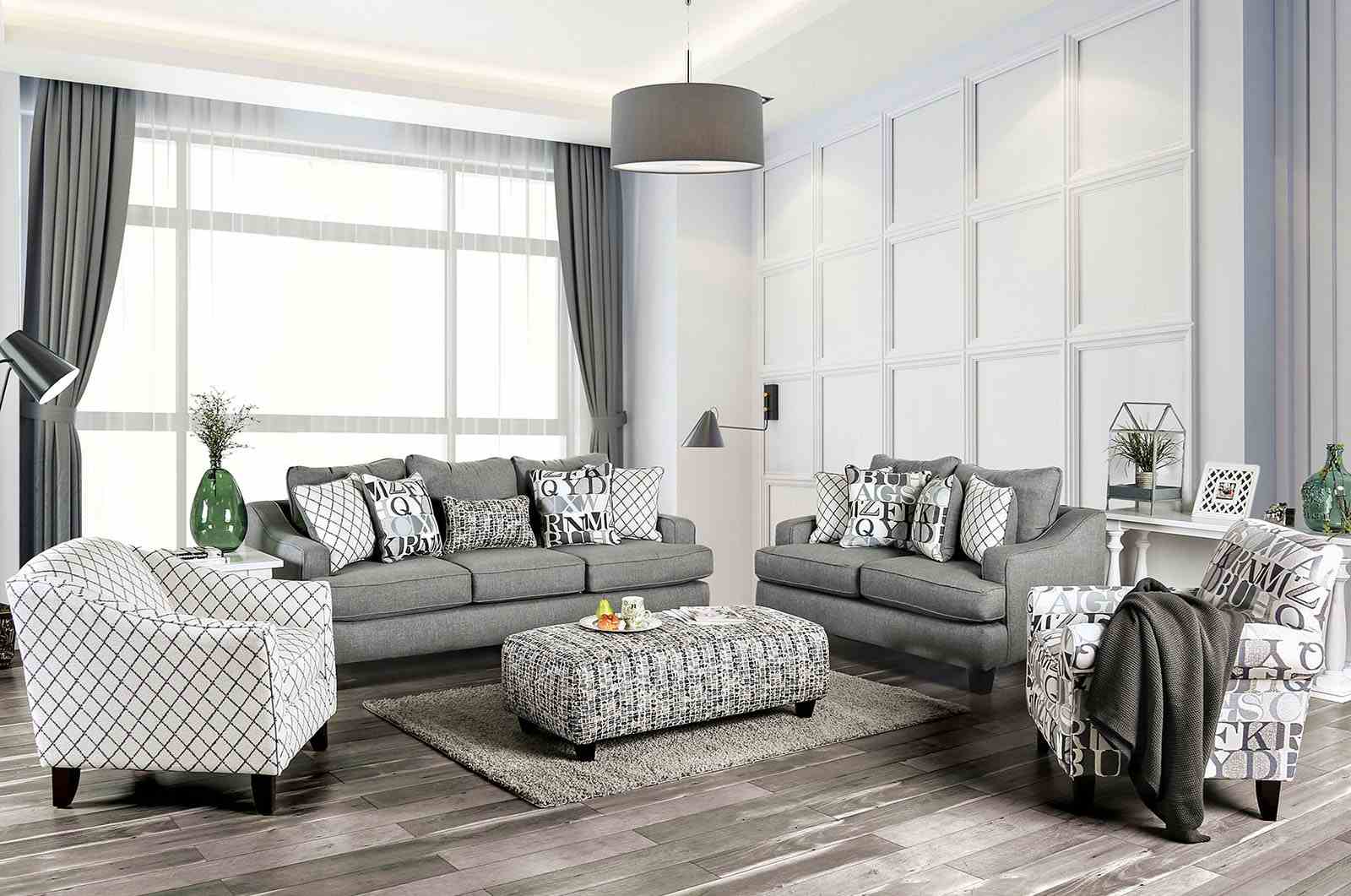 Furniture of America Verne Bluish Gray Sofa – Luna Furniture