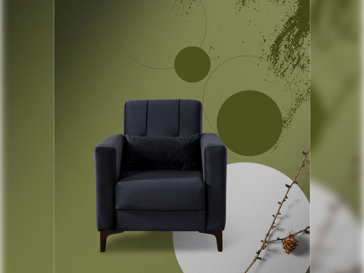 Step Gray Convertible Chair from Furnia - Luna Furniture