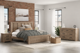 Oliandon Light Brown King Panel Bed, Dresser and Nightstand