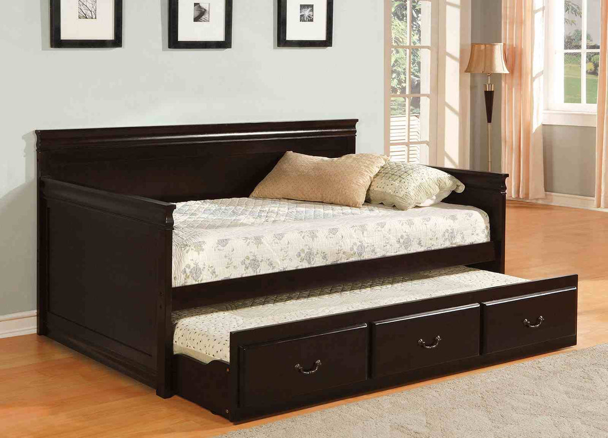 Sahara Espresso Daybed with Trundle from Furniture of America - Luna Furniture