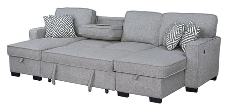 Sahara Gray Double Storage Chaise Sectional from Happy Homes - Luna Furniture