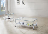 Saide Chrome 2-Piece Glass Top Coffee and End Table Set from Coaster - Luna Furniture