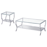 Saide Chrome 2-Piece Glass Top Coffee and End Table Set from Coaster - Luna Furniture