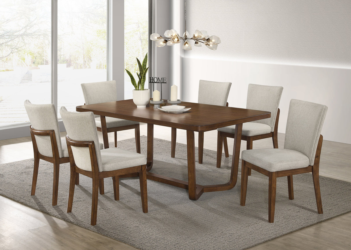 Salerno Beige/Brown Dining Set from Crown Mark - Luna Furniture