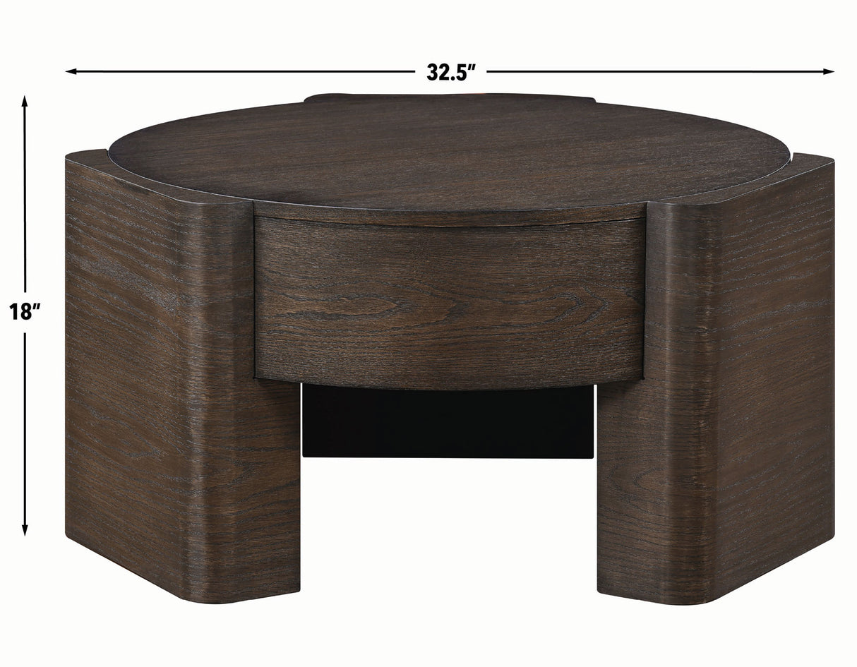 Salina 32.5″ Round Coffee Table with Casters from Steve Silver - Luna Furniture
