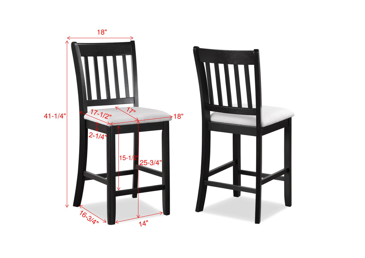 Salvador Black/White 5-Piece Counter Height Dining Set from Crown Mark - Luna Furniture