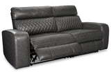 Samperstone Gray 2-Piece Power Reclining Sectional Loveseat from Ashley - Luna Furniture