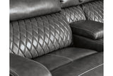 Samperstone Gray 3-Piece Power Reclining Sectional Loveseat from Ashley - Luna Furniture