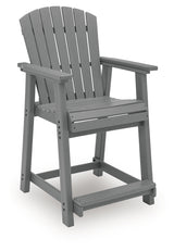 Sanctuary Beach Dark Gray Outdoor Counter Height Bar Stool (Set of 2) from Ashley Furniture - Luna Furniture