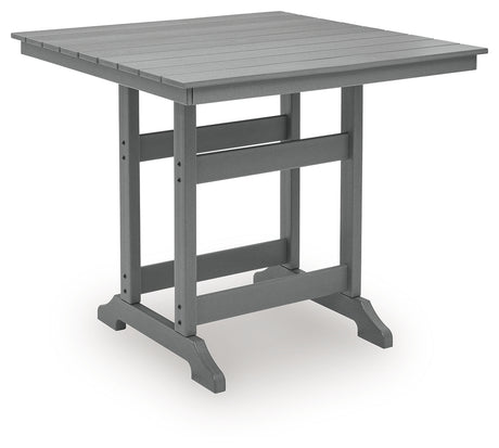 Sanctuary Beach Dark Gray Outdoor Counter Height Dining Table from Ashley Furniture - Luna Furniture