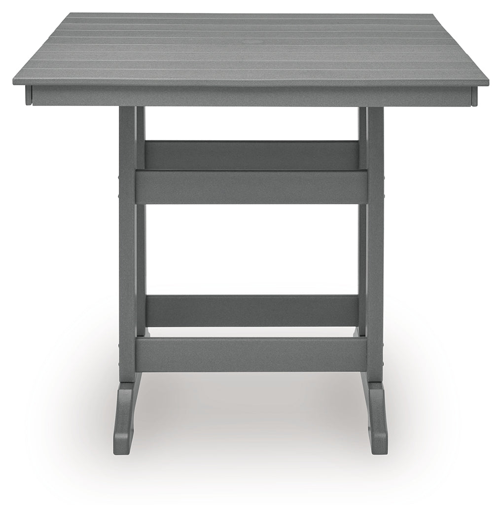 Sanctuary Beach Dark Gray Outdoor Counter Height Dining Table from Ashley Furniture - Luna Furniture