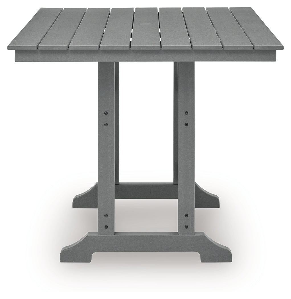 Sanctuary Beach Dark Gray Outdoor Counter Height Dining Table from Ashley Furniture - Luna Furniture