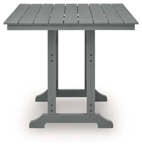 Sanctuary Beach Dark Gray Outdoor Counter Height Dining Table from Ashley Furniture - Luna Furniture