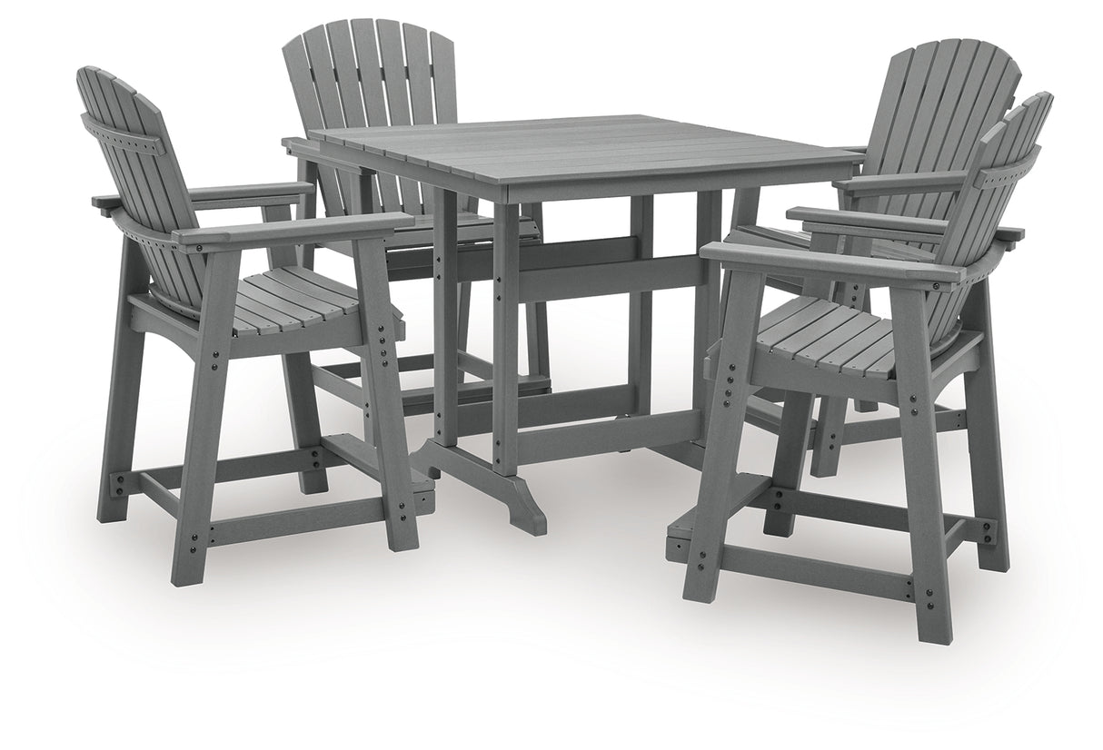 Sanctuary Beach Dark Gray Outdor Counter Height Dining Set from Ashley Furniture - Luna Furniture