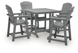 Sanctuary Beach Dark Gray Outdor Counter Height Dining Set from Ashley Furniture - Luna Furniture