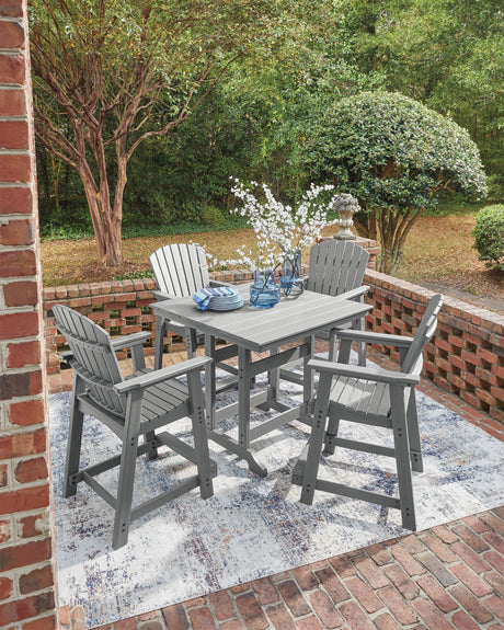 Sanctuary Beach Dark Gray Outdor Counter Height Dining Set from Ashley - Luna Furniture