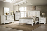 Sandy Beach Cream White California King Panel Bed from Coaster - Luna Furniture