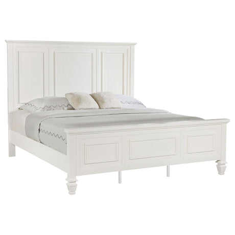 Sandy Beach Cream White Eastern King Panel Bed from Coaster - Luna Furniture