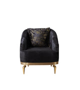 Santana Black Velvet Chair from Nova Furniture - Luna Furniture