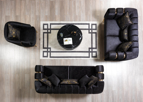 Santana Black Velvet Loveseat from Nova Furniture - Luna Furniture
