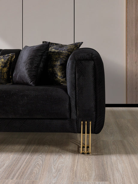 Santana Black Velvet Loveseat from Nova Furniture - Luna Furniture