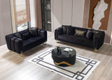 Santana Black Velvet Sofa & Loveseat from Nova Furniture - Luna Furniture