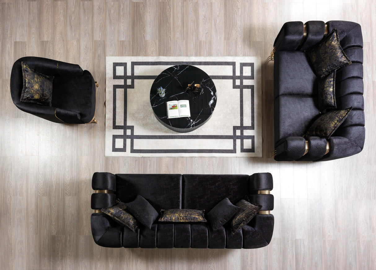 Santana Black Velvet Sofa & Loveseat from Nova Furniture - Luna Furniture