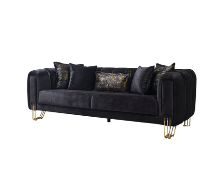 Santana Black Velvet Sofa & Loveseat from Nova Furniture - Luna Furniture