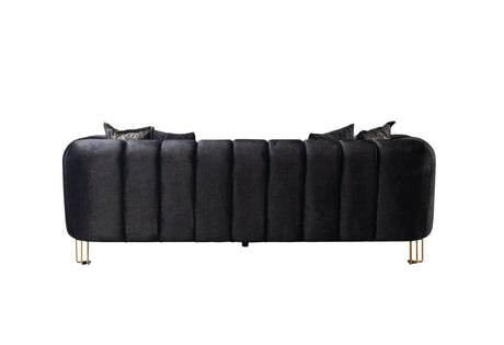 Santana Black Velvet Sofa & Loveseat from Nova Furniture - Luna Furniture