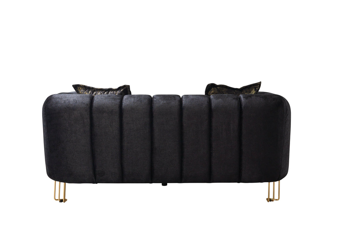 Santana Black Velvet Sofa & Loveseat from Nova Furniture - Luna Furniture