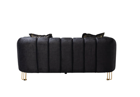 Santana Black Velvet Sofa & Loveseat from Nova Furniture - Luna Furniture