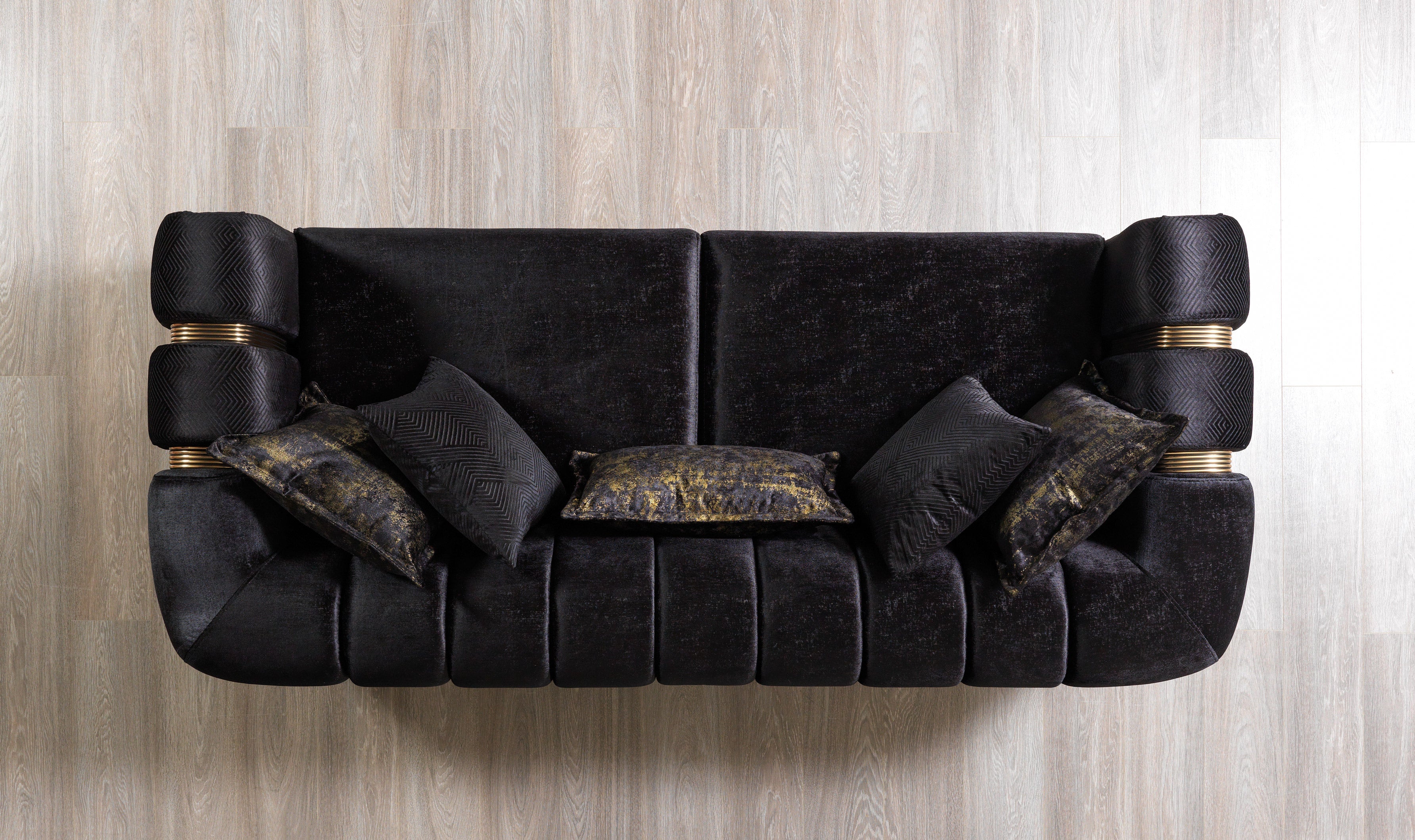 Santana Black Velvet Sofa & Loveseat – Luna Furniture