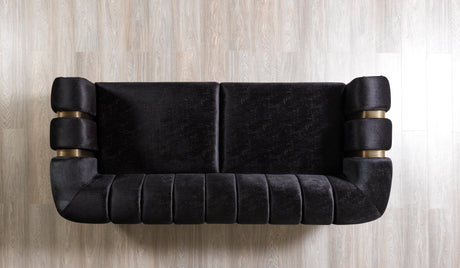 Santana Black Velvet Sofa & Loveseat from Nova Furniture - Luna Furniture