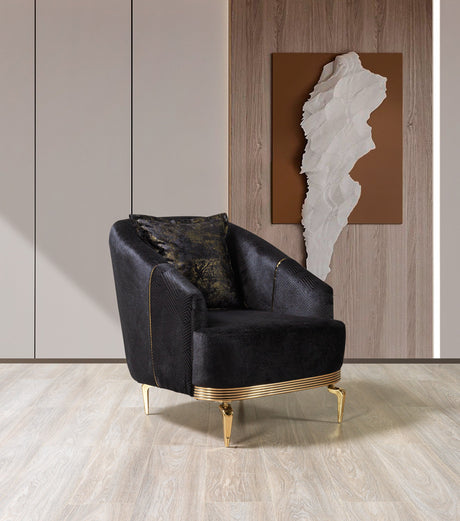 Santana Black Velvet Sofa & Loveseat from Nova Furniture - Luna Furniture