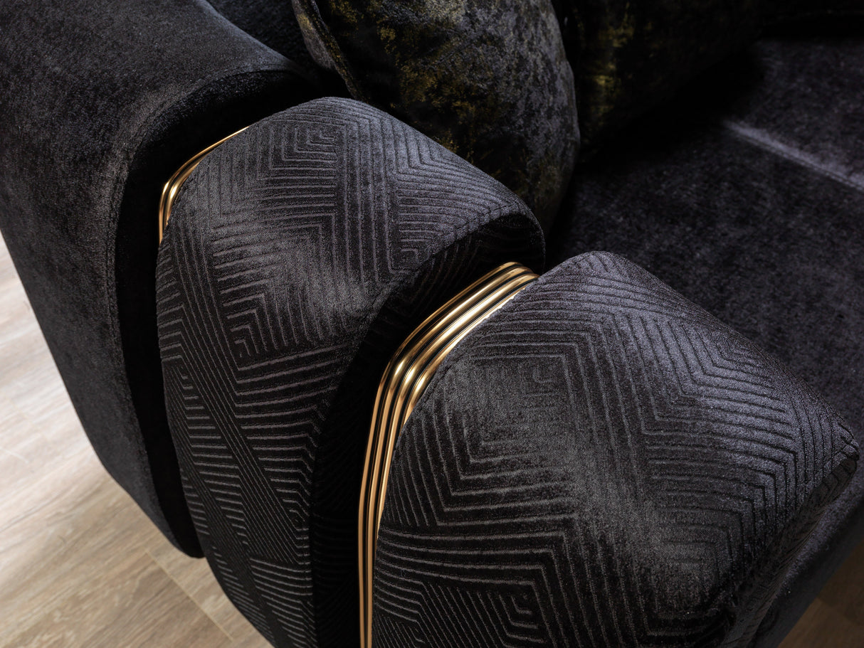 Santana Black Velvet Sofa from Nova Furniture - Luna Furniture