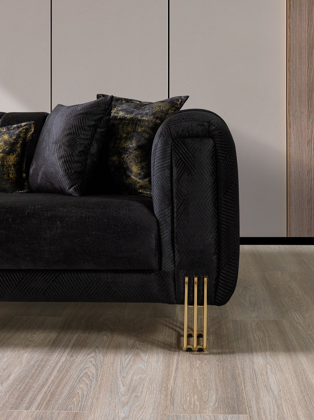 Santana Black Velvet Sofa from Nova Furniture - Luna Furniture