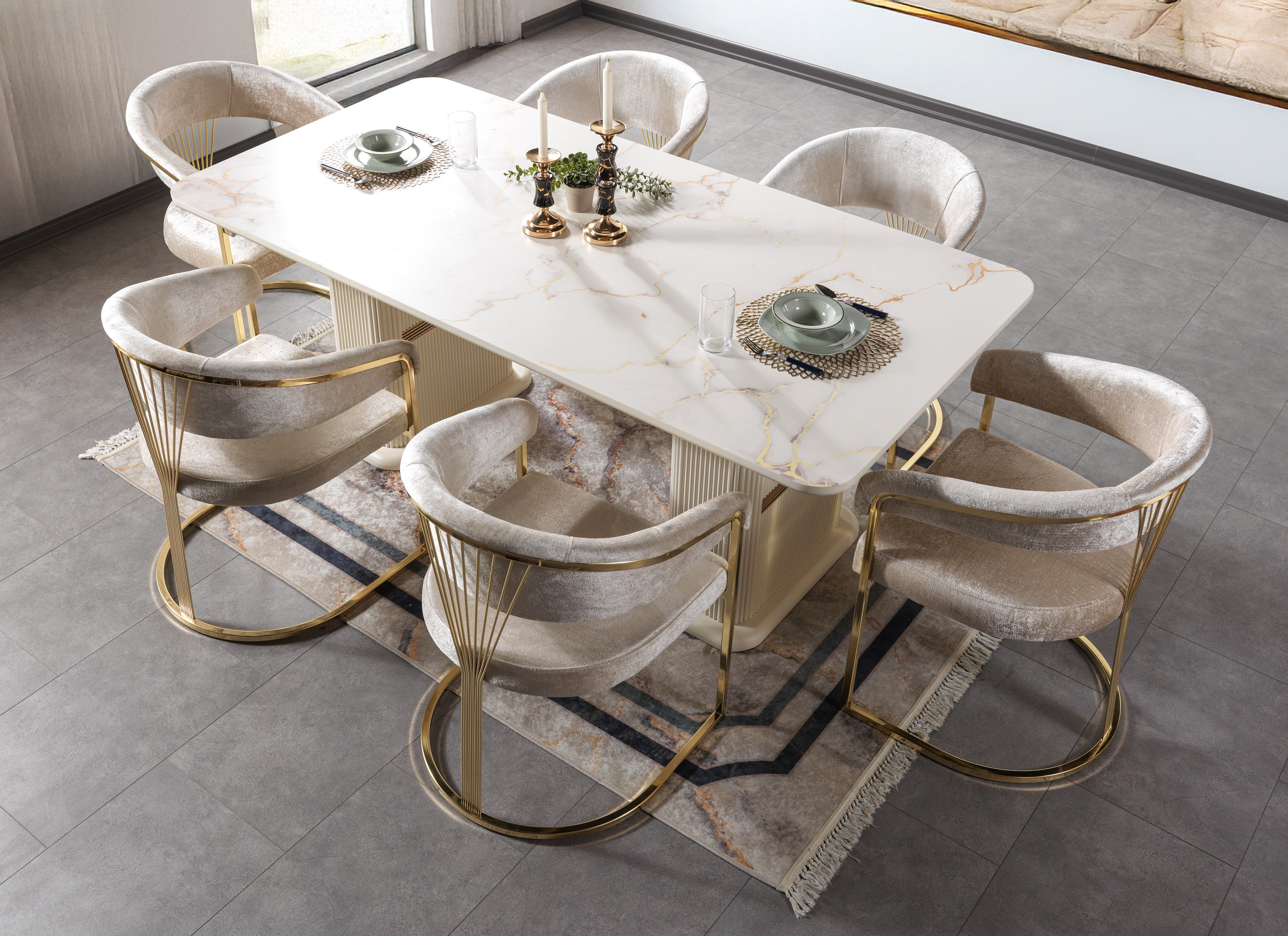 Nova Furniture Santana Ivory 7-Piece Dining Set – Luna Furniture