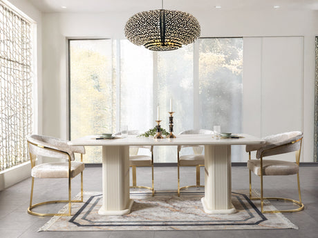 Santana Ivory 7-Piece Dining Set from Nova Furniture - Luna Furniture