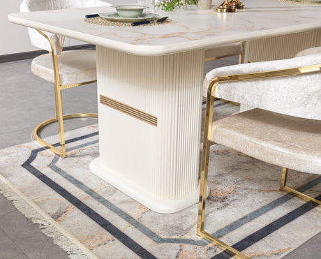 Santana Ivory 7-Piece Dining Set from Nova Furniture - Luna Furniture