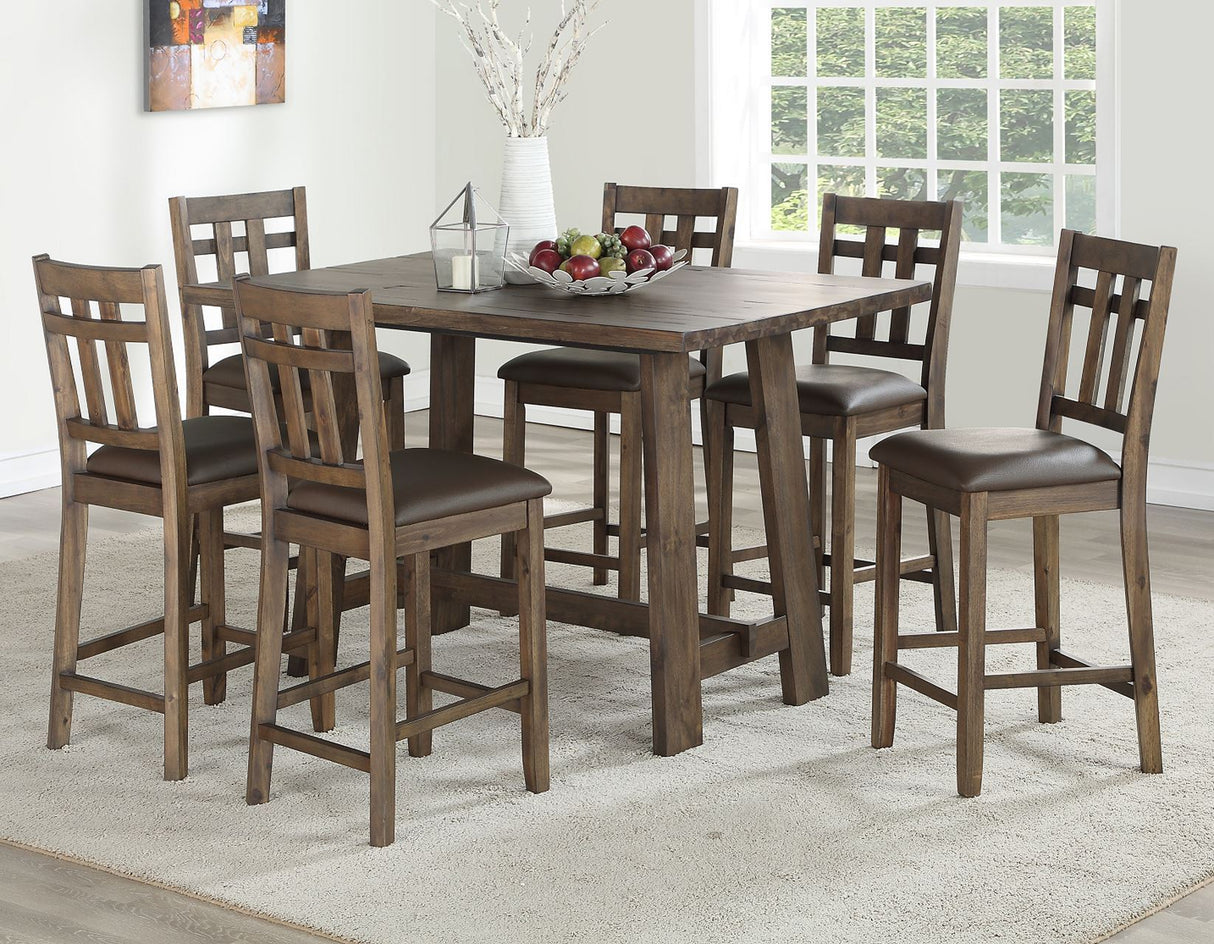 Saranac Mocha 5-Piece Counter Height Dining Set from Steve Silver - Luna Furniture
